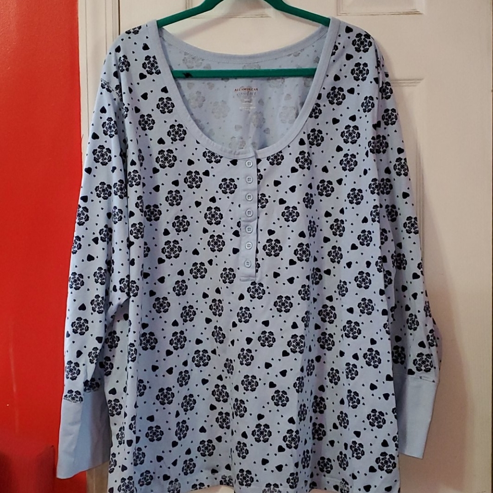 Size 4X Blue Long Sleeve Top 💙 🔥